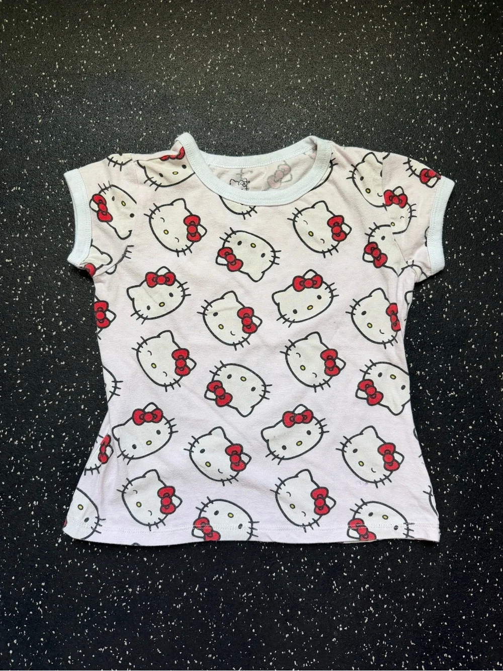 OshKosh B'gosh Light Blue Denim Shortalls with White Hello Kitty Tee